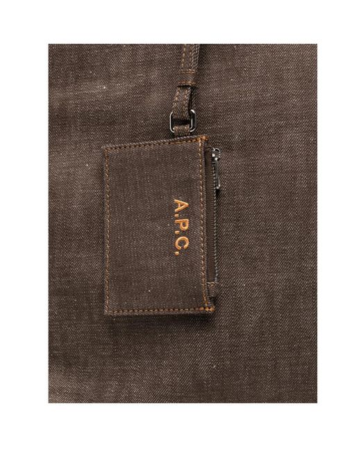 A.P.C. Brown Le Drummer Toile Large Tote Bag for men