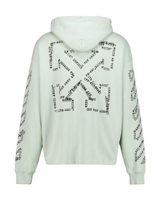 Off-White c/o Virgil Abloh Green Long-Sleeved Hooded Sweatshirt for men