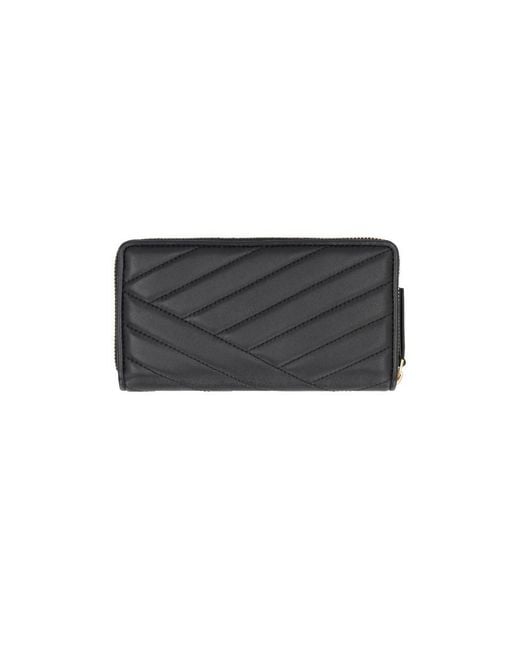 Tory Burch Black Kira Chevron Zip-Around Continental Wallet