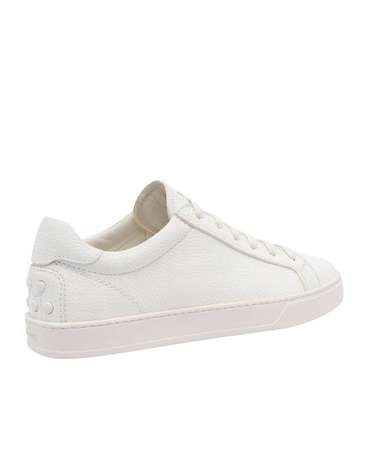 Tod's White Allacciata Cassetta Lace-Up Sneakers for men