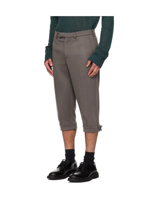 Rier Gray Knickerbocker Wool Shorts for men