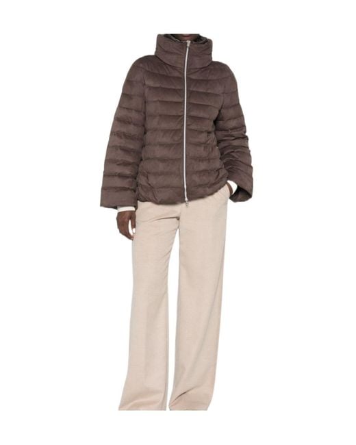 Herno Brown Long-Sleeved Padded Jacket