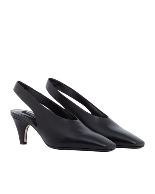 Giorgio Armani Blue Decollete Shoe Leather Lining And Leather Sole