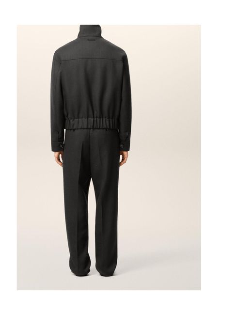 AMI Black Harrington Wool Jacket for men