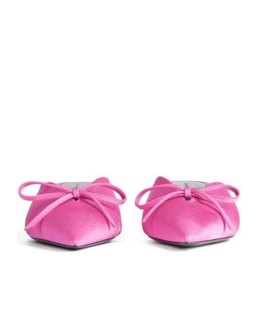 Balenciaga Pink Knife Bow Mules
