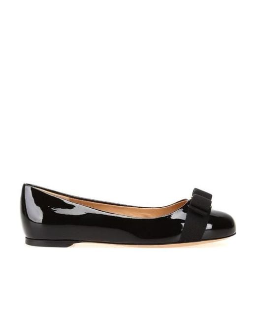 Ferragamo Black Varina Flat-Soled Ballet Shoes