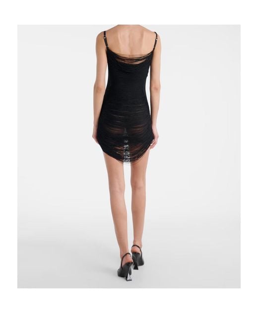The Attico Black Fringed Minidress