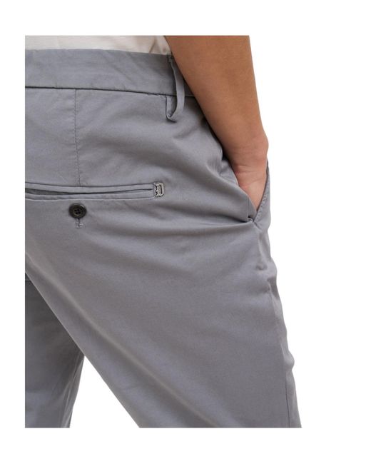 Dondup Gray Gaubert Logo Plaque Pants for men