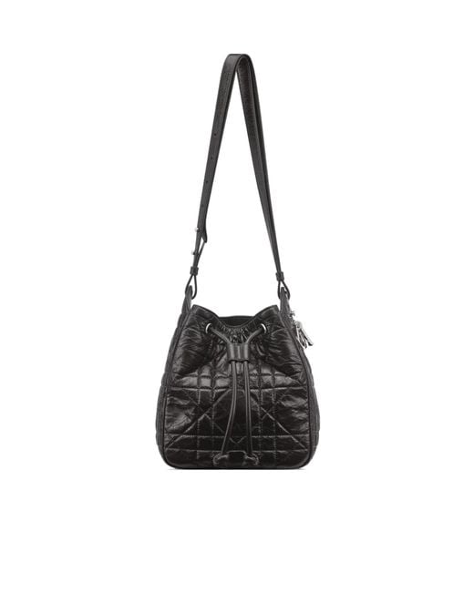 Dior Black Small D-Motion Hobo Bucket Bag
