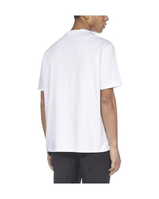 Neil Barrett White Printed T-Shirt With Round Neck for men