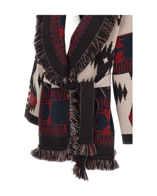 Alanui Multicolor Icon Jacquard Fringed Cardigan