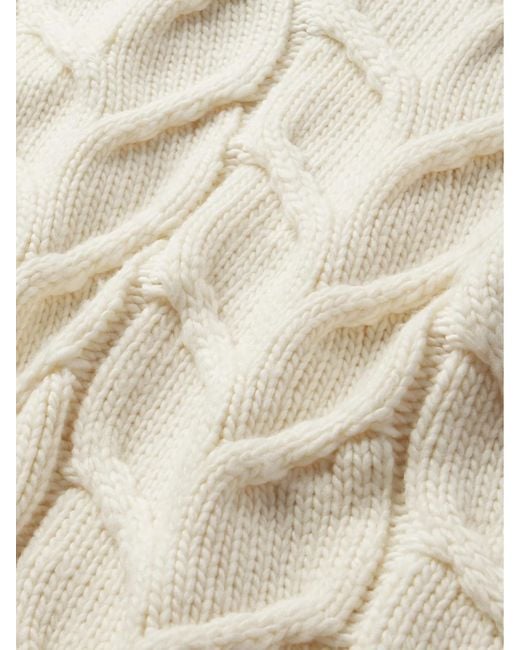 FRAME Natural Cable Knit Stand Collar Knitted Sweater