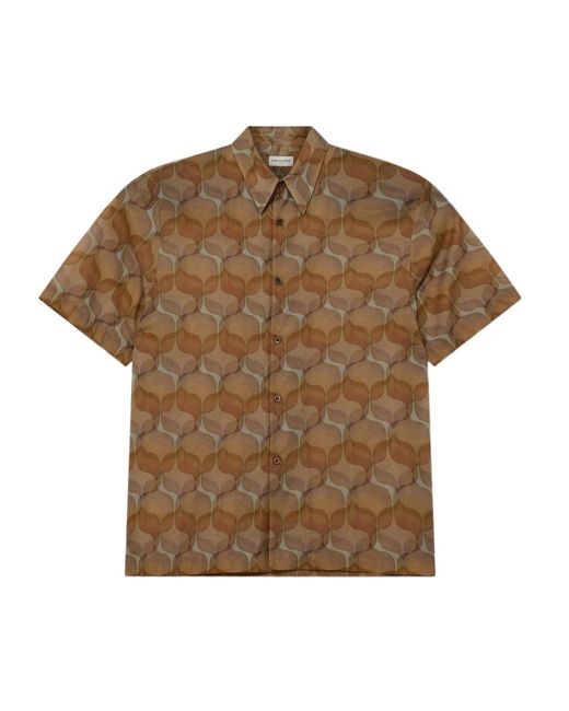 Dries Van Noten Brown Short-Sleeved Shirt for men