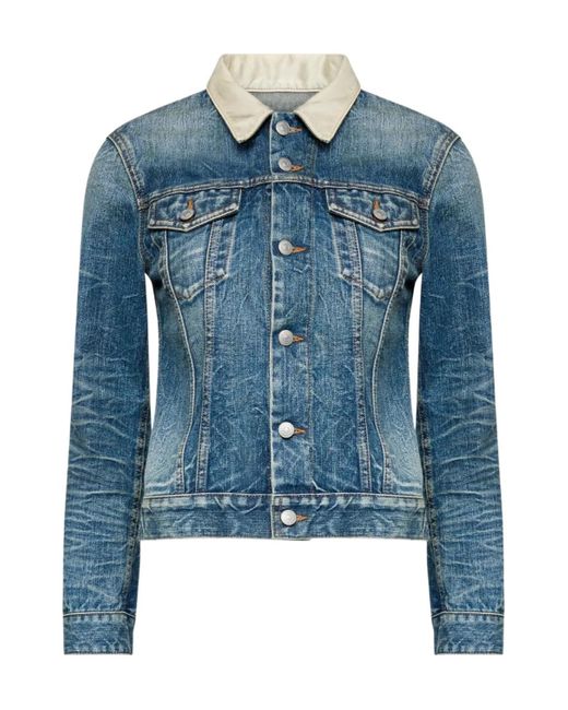 MM6 by Maison Margiela Blue Denim Cropped Jacket