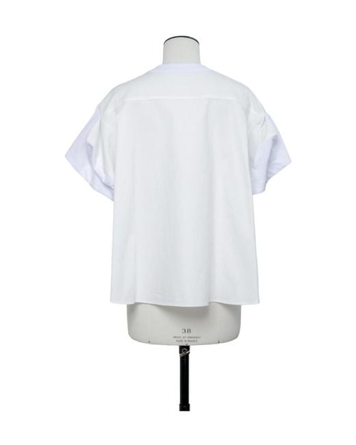 Sacai White Short Sleeve Crewneck T-Shirt