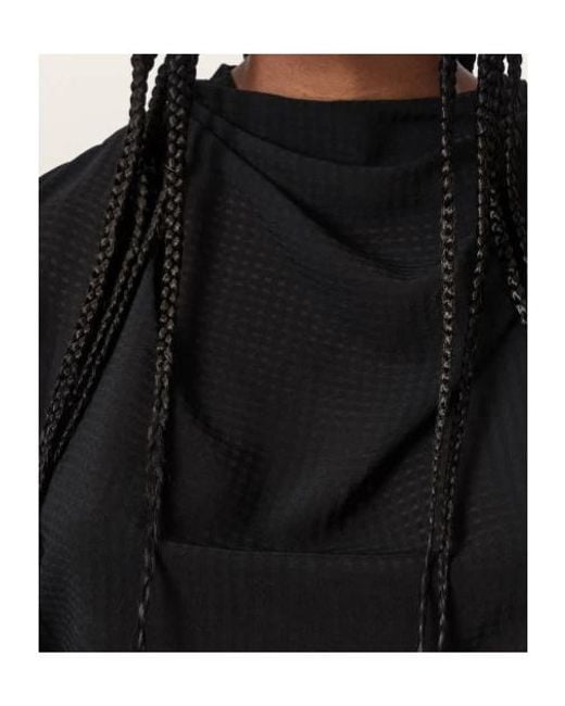 AllSaints Black Short-Sleeved High-Neck Top