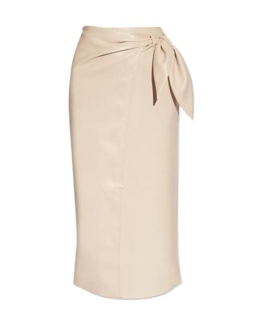 Nanushka Natural Carola Midi Leather Skirt