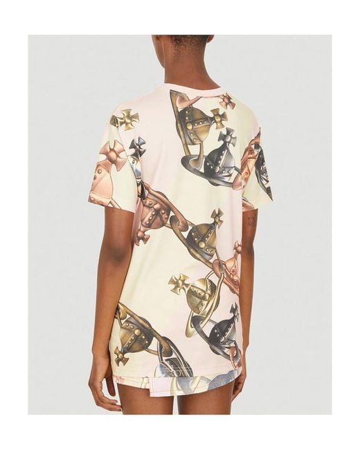 Vivienne Westwood Pink Orb Chain Printed Crewneck T-Shirt