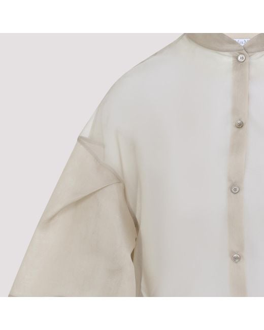 Max Mara Gray Donna Button-Up Cape