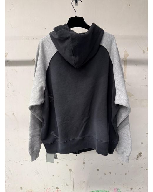 Balenciaga Black Raglan Oversized Zip-Up Hoodie for men
