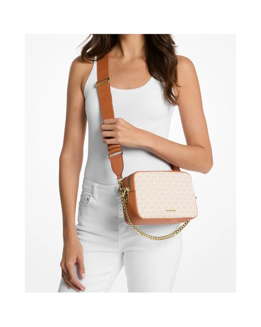 MICHAEL Michael Kors Natural Bryant Medium Signature Logo Camera Bag