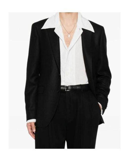 Tagliatore Black Single-Breasted Suit Jacket for men