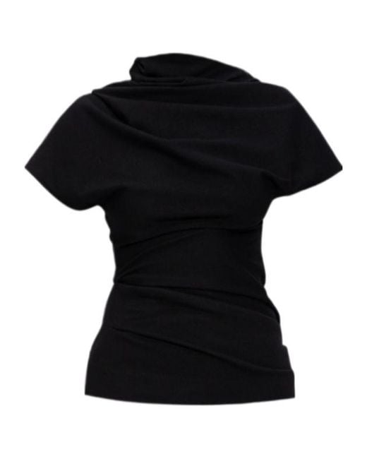 Entire studios Black Draped Knit Top