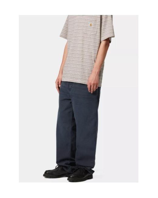 Carhartt Blue Simple Pant for men