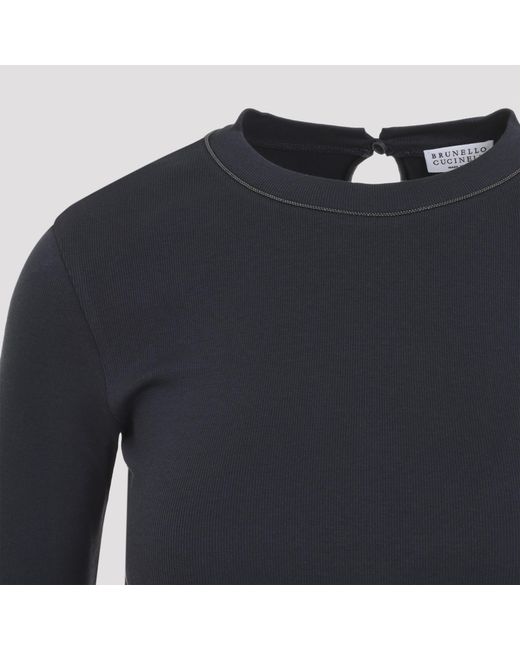 Brunello Cucinelli Blue Rib Tshirt