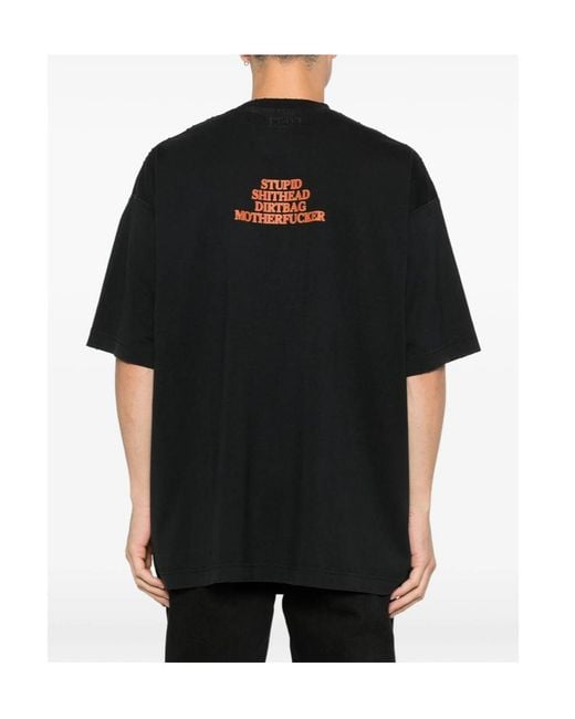 Vetements Black Short-Sleeved Crewneck T-Shirt for men