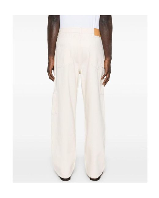 Alanui White Straight Leg Denim Pants for men