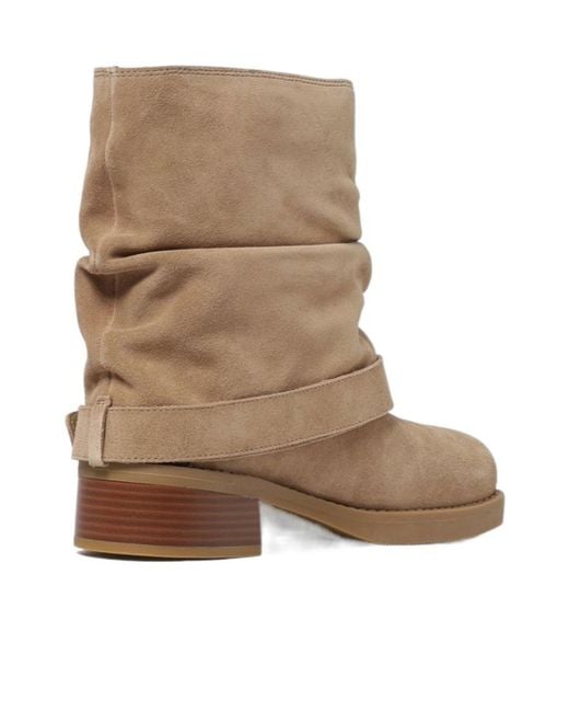 Michael Kors Brown Pleated Flat Boots