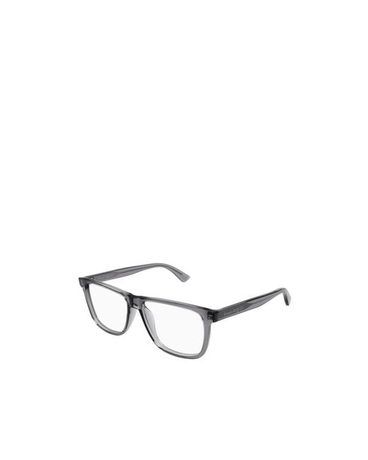 McQueen Metallic Eyewear Square Frame Glasses for men