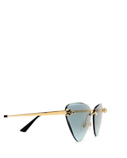 Cartier Blue Triangle Frameless Sunglasses