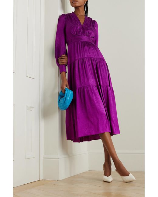 Diane von Furstenberg Purple Long-Sleeved Dress