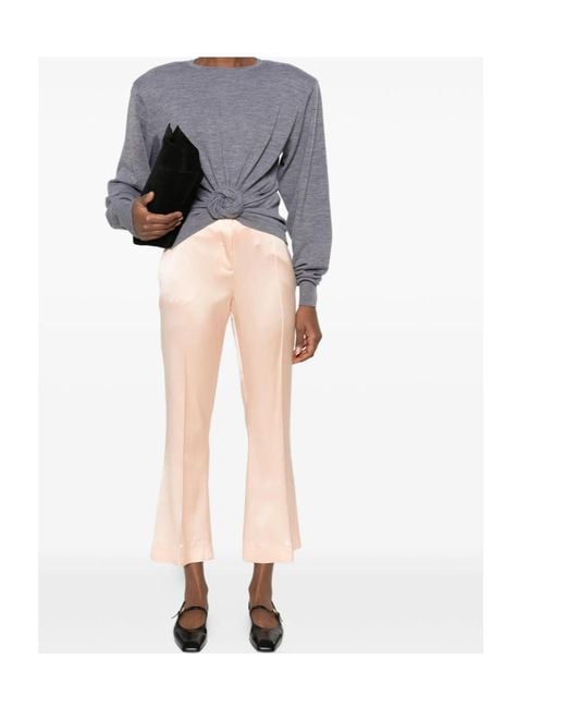 Ermanno Scervino Natural Cropped Flared Trousers