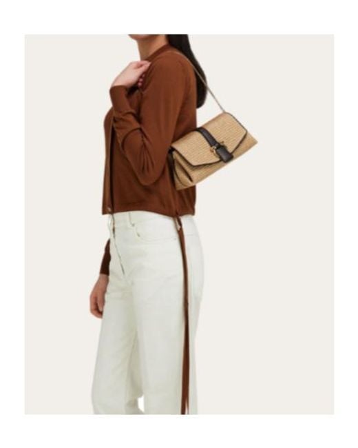 Ferragamo Natural Front Flap Crossbody Bag (S)
