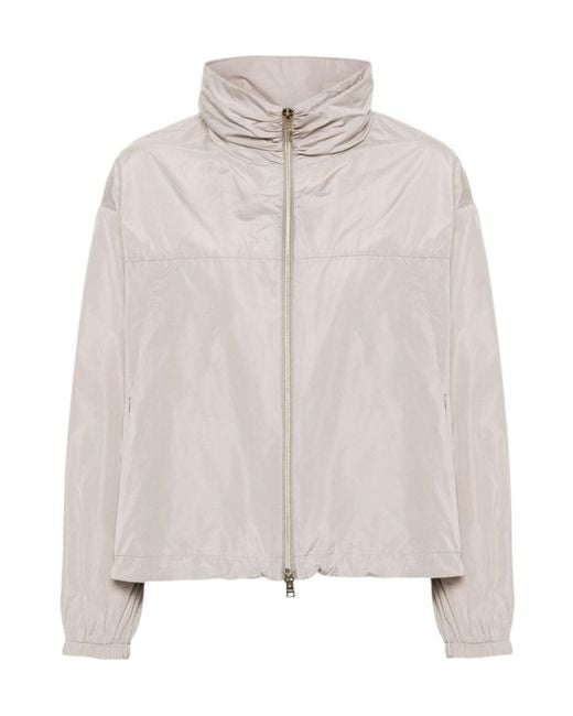 Herno White Zip-Up Lightweight Jacket