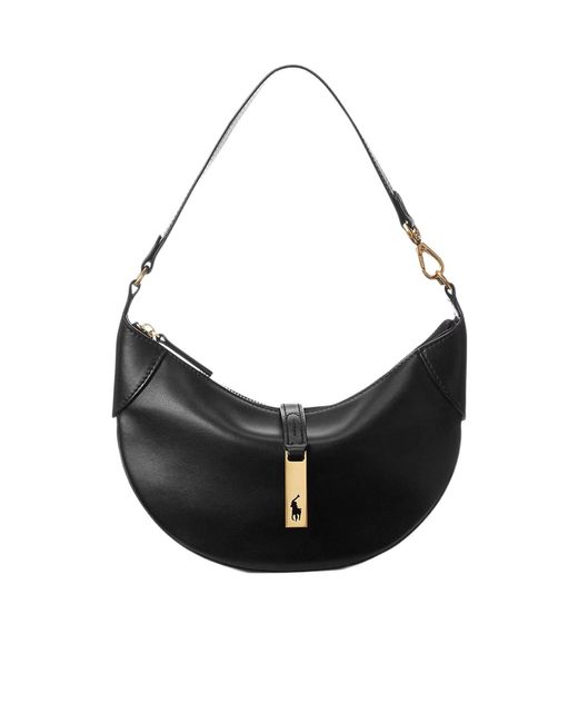 Polo Ralph Lauren Black Zipper Mini Shoulder Bag