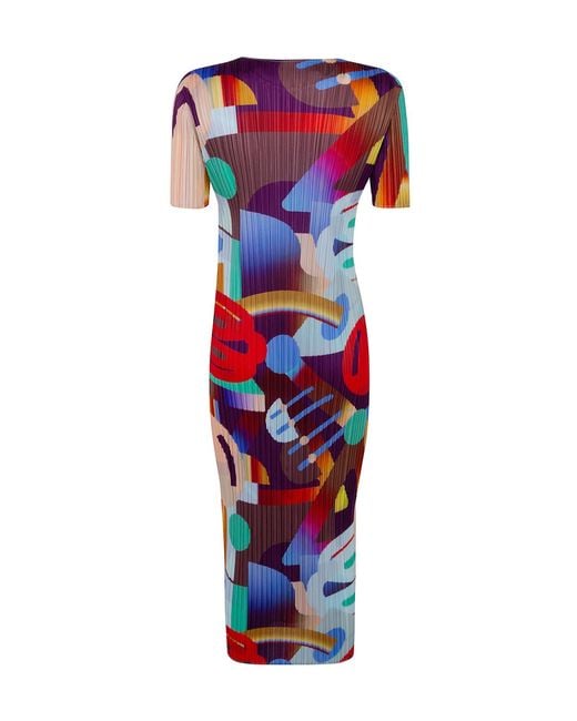 Pleats Please Issey Miyake Red Pleats Please Issey Miyake Playground Dress