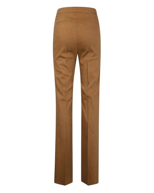Pinko Brown Pollo Linen Stretch Trousers