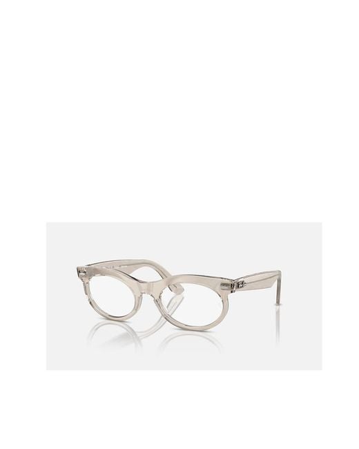 Ray-Ban White Wayfarer Oval Speed Shift Glasses for men
