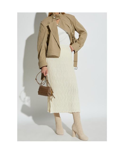 Bottega Veneta Natural Ribbed Skirt