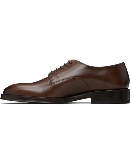 Paul Smith Brown Lace-Up Leather Derby Shoes for men