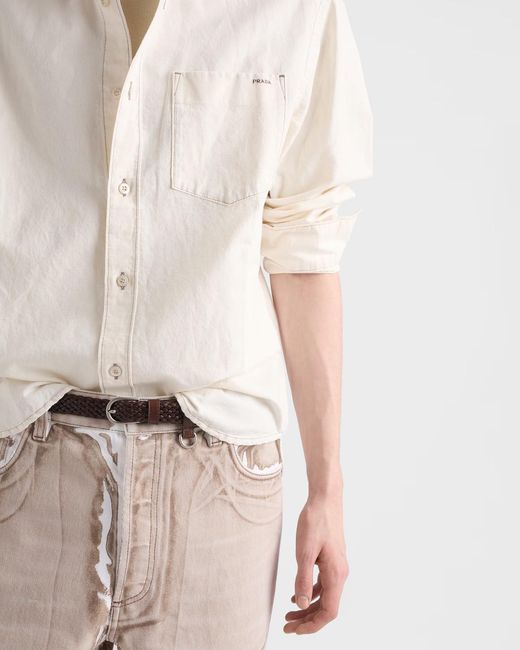 Prada White Chambray Shirt for men