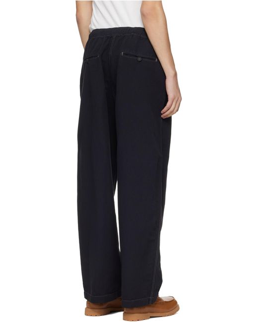 Studio Nicholson Black Drawstring Casual Pants