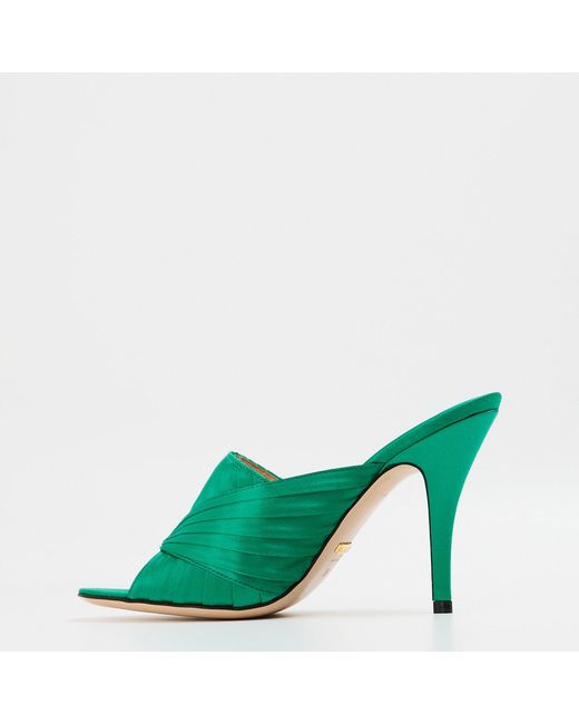 Gucci Green Solid Heeled Sandals