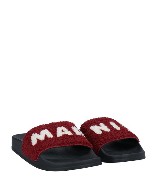Marni Red Minimalist Solid Color Slippers