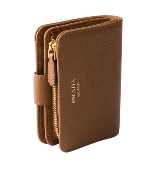 Prada Brown Small Saffiano Leather Wallet
