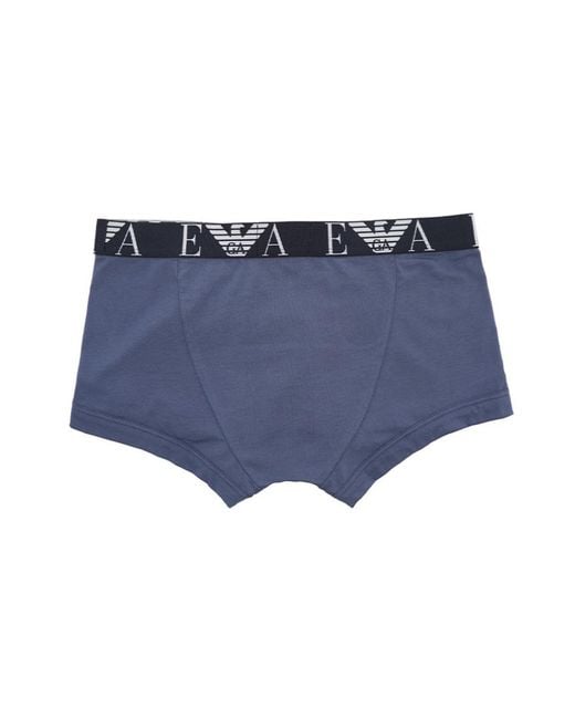 Emporio Armani Blue Logo Flat-Angle Three-Pair Underwear for men